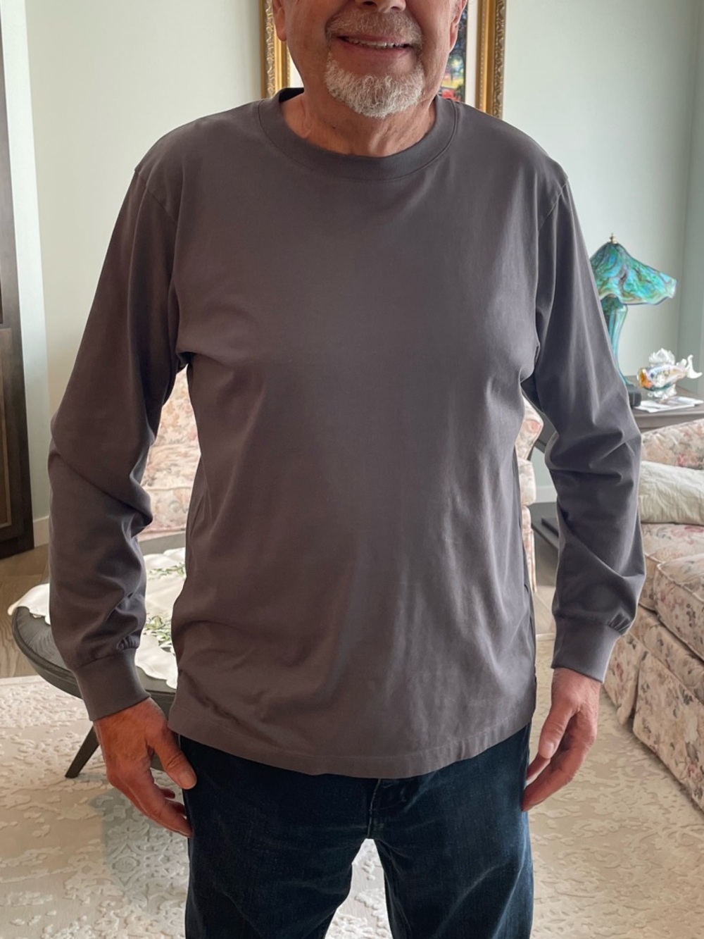 UNIQLO Men's Crew Neck Tee in Taupe Gray